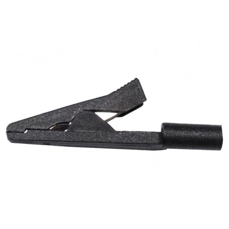 Bornă crocodil 10A neagră 11mm | Electronic-mag.ro | Componente Electronice
