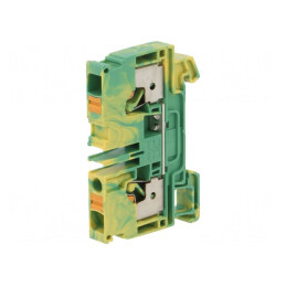 Conector Îmbinare Șine 6mm2 1P 2B Galben-Verde TS35 | Electronic-mag.ro | Componente Electronice