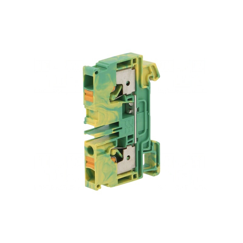 Conector Îmbinare Șine 6mm2 1P 2B Galben-Verde TS35 | Electronic-mag.ro | Componente Electronice