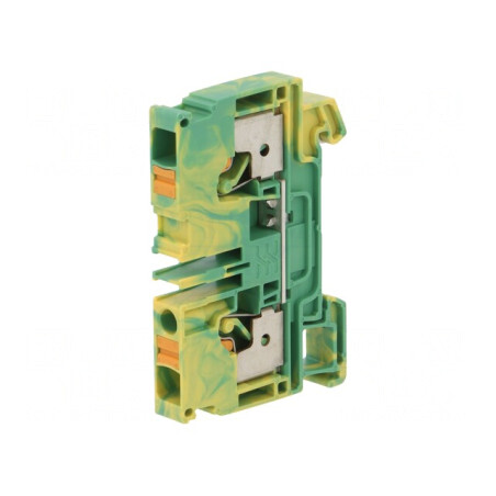 Conector Îmbinare Șine 6mm2 1P 2B Galben-Verde TS35 | Electronic-mag.ro | Componente Electronice