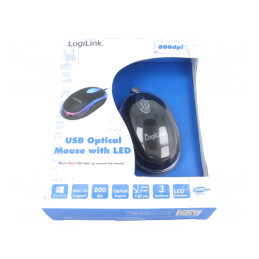 Mouse optic USB negru cu 3 butoane și cablu 1,5m | Electronic-mag.ro | Componente Electronice
