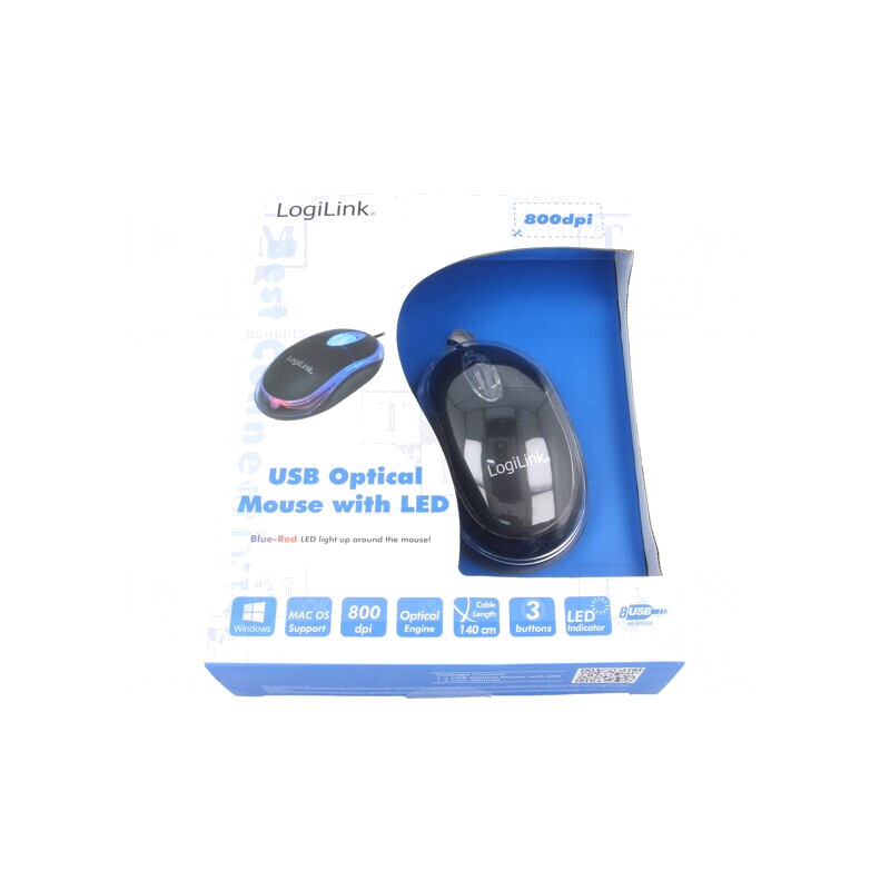 Mouse optic USB negru cu 3 butoane și cablu 1,5m | Electronic-mag.ro | Componente Electronice