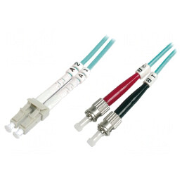 Patch cord fibră OM3 LC/UPC-ST/UPC 1m LSZH turcoaz | Electronic-mag.ro | Componente Electronice