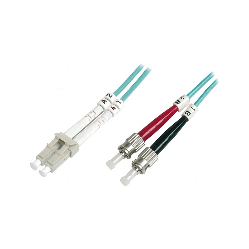 Patch cord fibră OM3 LC/UPC-ST/UPC 1m LSZH turcoaz | Electronic-mag.ro | Componente Electronice