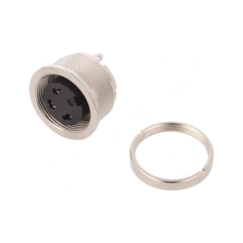 Conector M16 Soclu 3 Pin Mamă Neecranat 7A IP40 | Electronic-mag.ro | Componente Electronice
