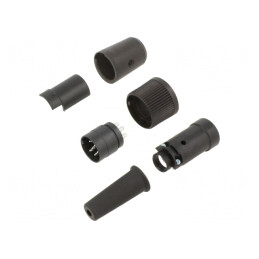 Conector circular 6 pini 150V mufă tată cablu lipire | Electronic-mag.ro | Componente Electronice