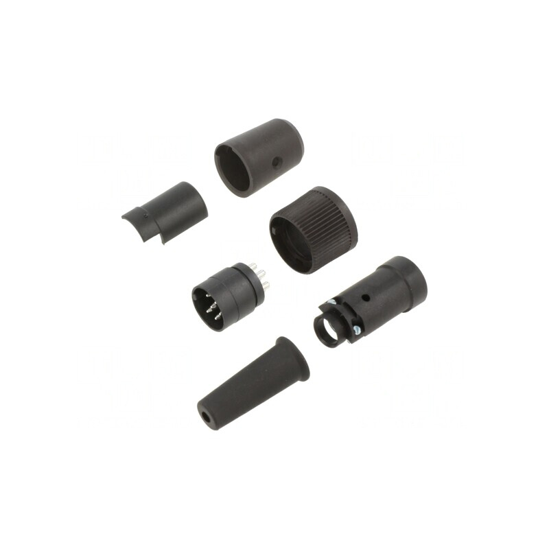 Conector circular 6 pini 150V mufă tată cablu lipire | Electronic-mag.ro | Componente Electronice
