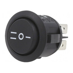 Comutator Rocker DP3T ON-OFF-ON 10A/28VDC Negru | Electronic-mag.ro | Componente Electronice