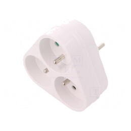 Conector alimentare AC splitter alb 250VAC 16A | Electronic-mag.ro | Componente Electronice