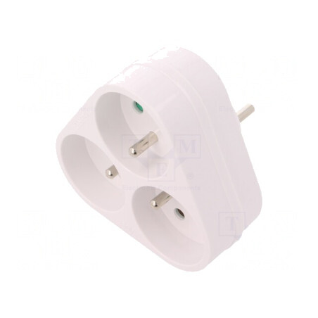 Conector alimentare AC splitter alb 250VAC 16A | Electronic-mag.ro | Componente Electronice