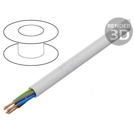 Cablu electric rotund YDY 5G4mm2 alb 100m | Electronic-mag.ro | Componente Electronice