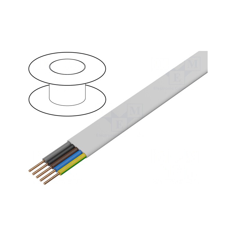 Cablu YDY 5G4mm2 PVC Alb 100m | Electronic-mag.ro | Componente Electronice