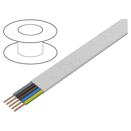 Cablu YDY 5G4mm2 PVC Alb 100m | Electronic-mag.ro | Componente Electronice