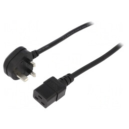 Cablu Alimentare Negru 1m 3x1,5mm2 BS 1363 la IEC C19 | Electronic-mag.ro | Componente Electronice