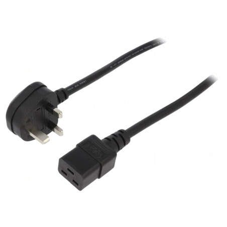 Cablu Alimentare Negru 1m 3x1,5mm2 BS 1363 la IEC C19 | Electronic-mag.ro | Componente Electronice
