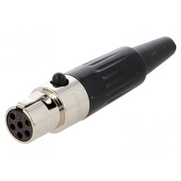 Mufă XLR Mini Mamă 6P pe Cablu 1,2A 0,38mm² Drept