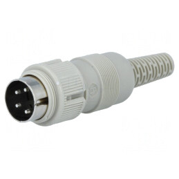 Mufă DIN 4-PIN 216° Dreptă pe Cablu pentru Lipire | Electronic-mag.ro | Componente Electronice