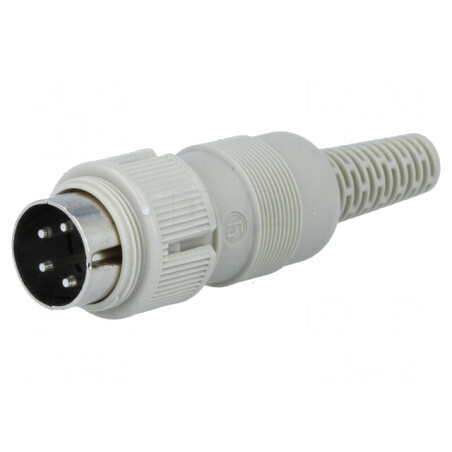 Mufă DIN 4-PIN 216° Dreptă pe Cablu pentru Lipire | Electronic-mag.ro | Componente Electronice