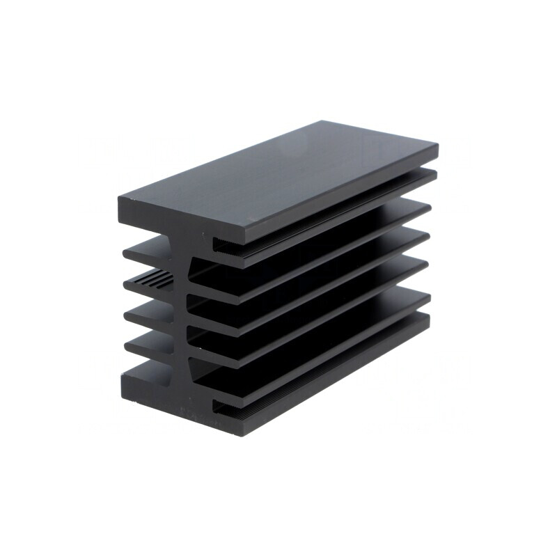 Radiator Extrudat cu Aripioare Negru 75x46x33mm | Electronic-mag.ro | Componente Electronice