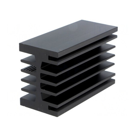 Radiator Extrudat cu Aripioare Negru 75x46x33mm | Electronic-mag.ro | Componente Electronice