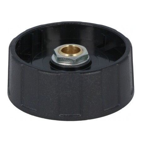 Buton rotativ negru 40x15,5mm ABS 6mm | Electronic-mag.ro | Componente Electronice