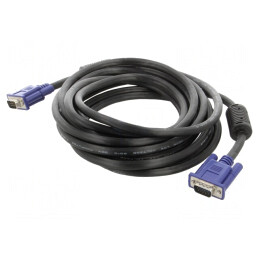 Cablu D-Sub 15 pini HD Negru 5m | Electronic-mag.ro | Componente Electronice