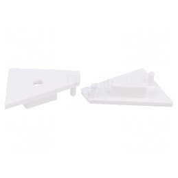 Obturator Alb pentru Profile LED, 20 Buc, ABS GEN2 cu Orificiu | Electronic-mag.ro | Componente Electronice
