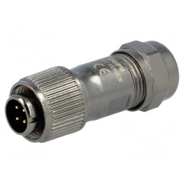 Mufă ST12 Tată IP67 5A Lipire pe Cablu 200V | Electronic-mag.ro | Componente Electronice