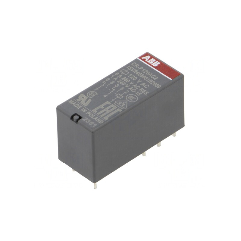 Releu Electromagnetic DPDT 120VAC 8A 250VAC PCB | Electronic-mag.ro | Componente Electronice
