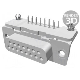 Conector D-Sub 15-Pin Soclu Mamă 90° THT 6A PCB | Electronic-mag.ro | Componente Electronice