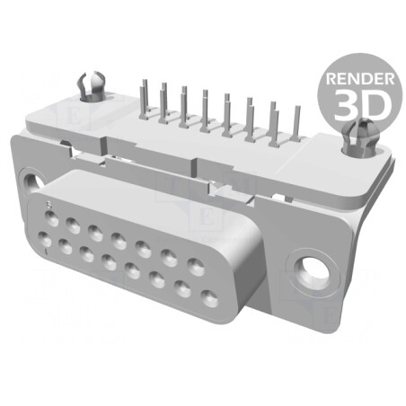 Conector D-Sub 15-Pin Soclu Mamă 90° THT 6A PCB | Electronic-mag.ro | Componente Electronice