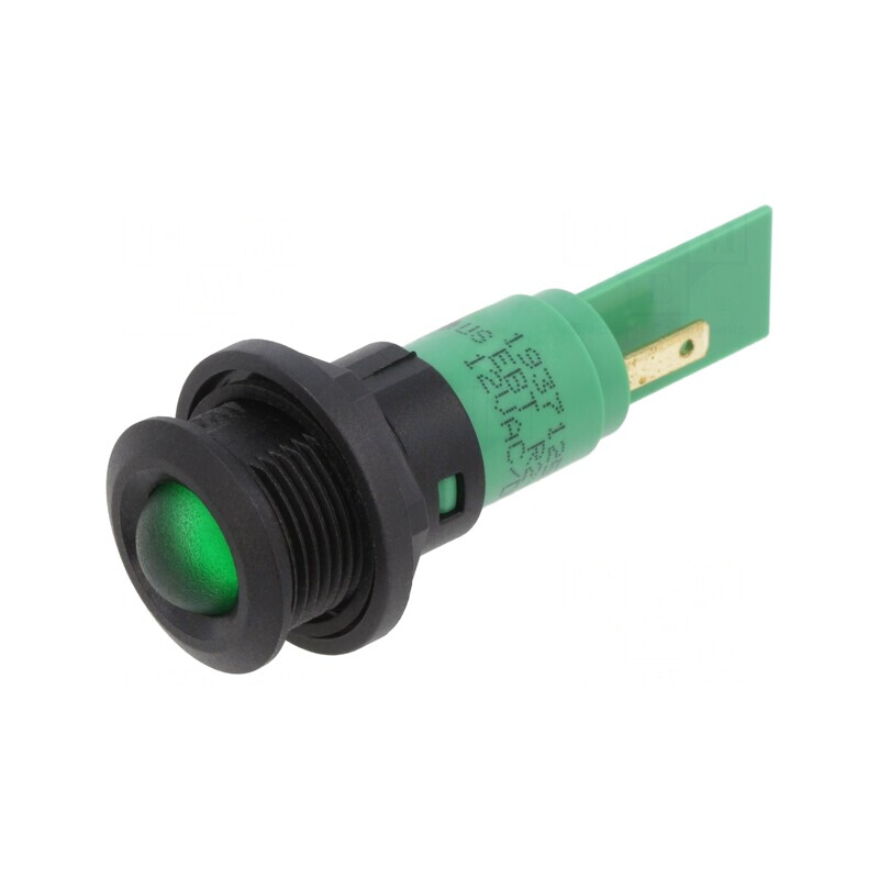 Lampă de control LED verde 12V Ø16mm | Electronic-mag.ro | Componente Electronice