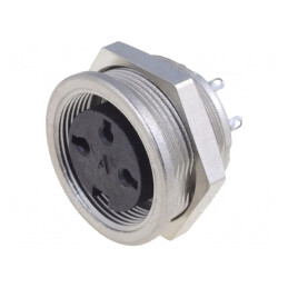 Conector M16 Soclu Mamă pentru Panou 3 PIN 5A | Electronic-mag.ro | Componente Electronice