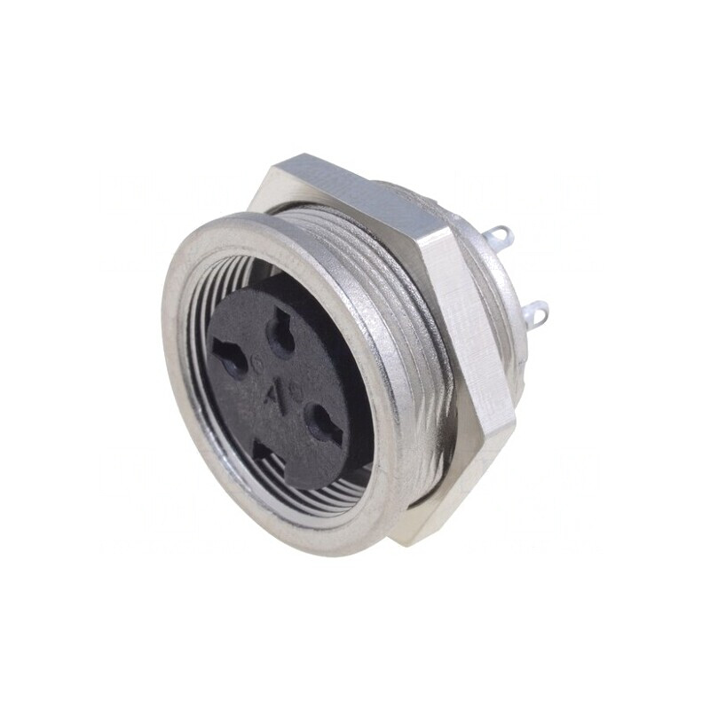 Conector M16 Soclu Mamă pentru Panou 3 PIN 5A | Electronic-mag.ro | Componente Electronice