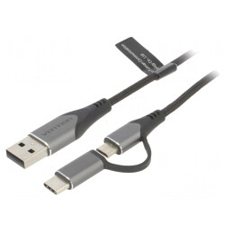 Cablu USB 2.0 3-in-1 1m 3A | Electronic-mag.ro | Componente Electronice