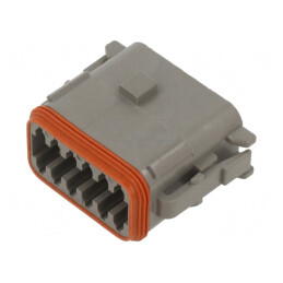 Conector cablu-cablu DT mamă 12 pini IP68 gri | Electronic-mag.ro | Componente Electronice