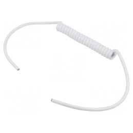 Cablu spiralat neecranat alb 300V 0,1m-0,4m | Electronic-mag.ro | Componente Electronice