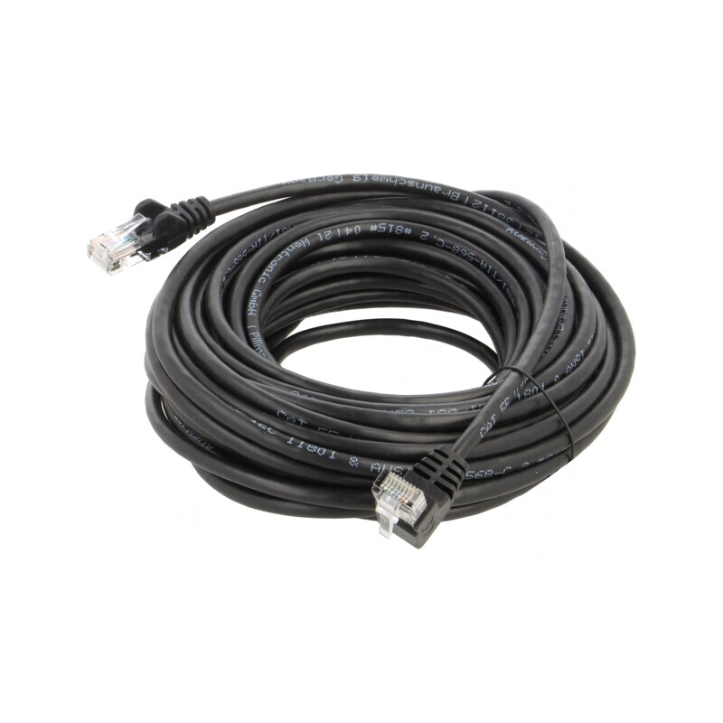 Patch Cord F/UTP 5e Negru 10m Ecranat | Electronic-mag.ro | Componente Electronice