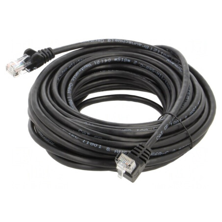 Patch Cord F/UTP 5e Negru 10m Ecranat | Electronic-mag.ro | Componente Electronice