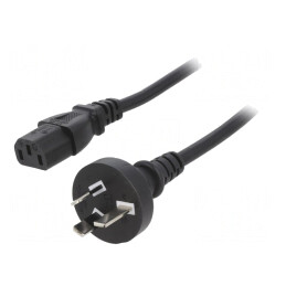 Cablu Alimentare 3m Negru 3x1mm2 IEC C13 | Electronic-mag.ro | Componente Electronice