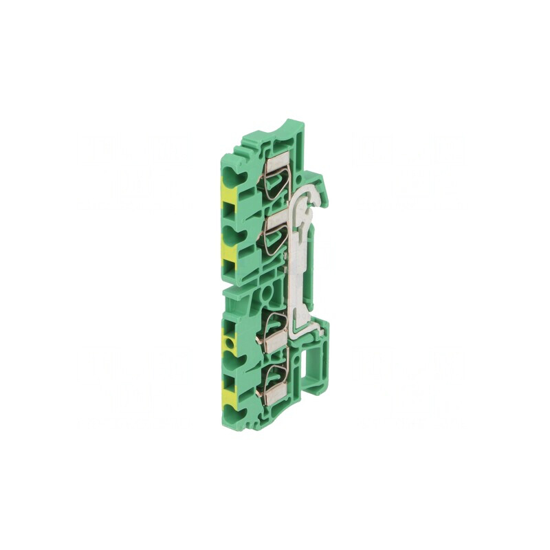 Terminal Îmbinare Șine 2.5mm2 1 Pistă 4 Borne Galben-Verde | Electronic-mag.ro | Componente Electronice
