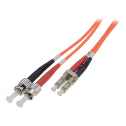 Patch cord fibră optică OM2 LC/UPC-ST/UPC 2m portocaliu LSZH | Electronic-mag.ro | Componente Electronice