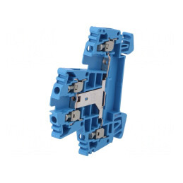 Conector Șine 2.5mm2 4 Borne Albastru TS35 | Electronic-mag.ro | Componente Electronice