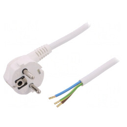 Cablu Alb PVC 3x1,5mm2 1,8m 16A 250V | Electronic-mag.ro | Componente Electronice