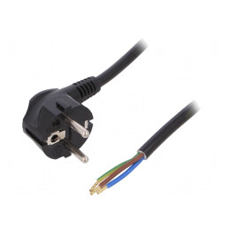 Cablu Electric 3x1.5mm PVC 1.8m Negru 16A 250V | Electronic-mag.ro | Componente Electronice