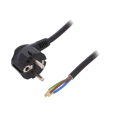Cablu Electric 3x1.5mm PVC 1.8m Negru 16A 250V | Electronic-mag.ro | Componente Electronice