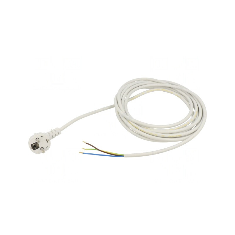 Cablu de Alimentare 3x0,75mm2 cu Ștecăr în Unghi 5m | Electronic-mag.ro | Componente Electronice
