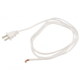 Cablu Electric 2x18AWG PVC 1,8m Alb 10A | Electronic-mag.ro | Componente Electronice