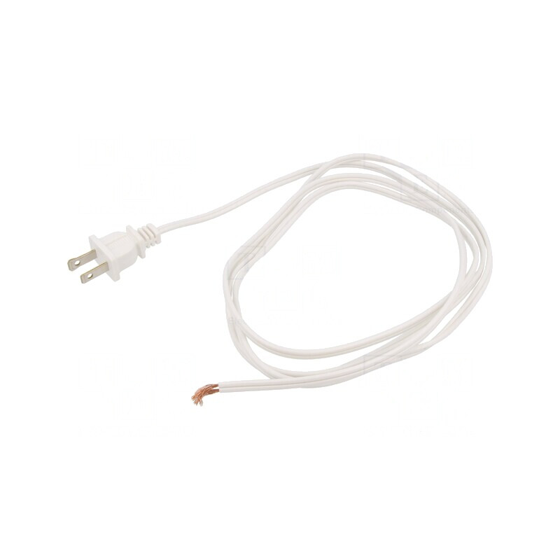 Cablu Electric 2x18AWG PVC 1,8m Alb 10A | Electronic-mag.ro | Componente Electronice