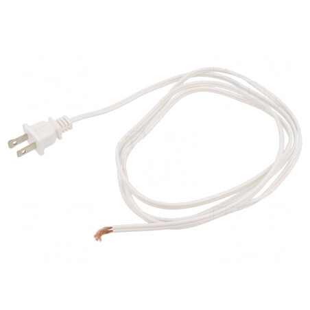 Cablu Electric 2x18AWG PVC 1,8m Alb 10A | Electronic-mag.ro | Componente Electronice